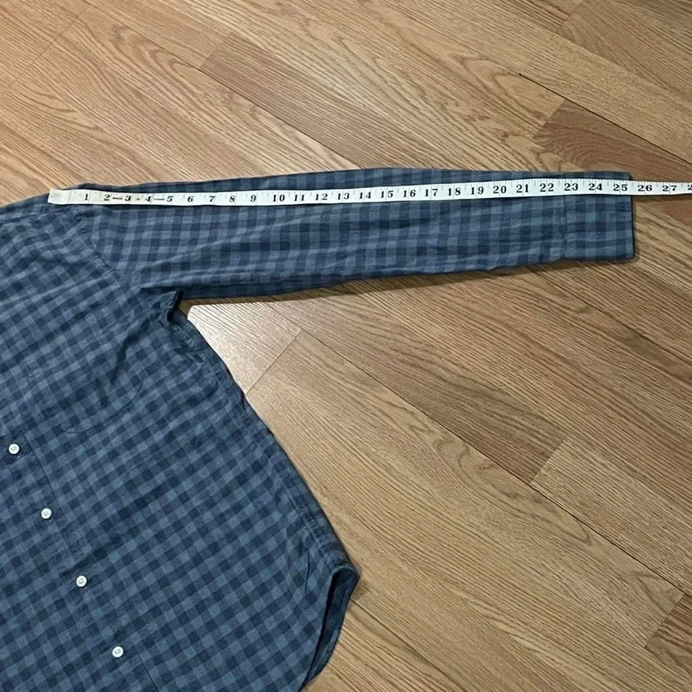 J.Crew Men’s Small Long Sleeve Button Down Shirt Blue Plaid Slim Stretch Preppy
